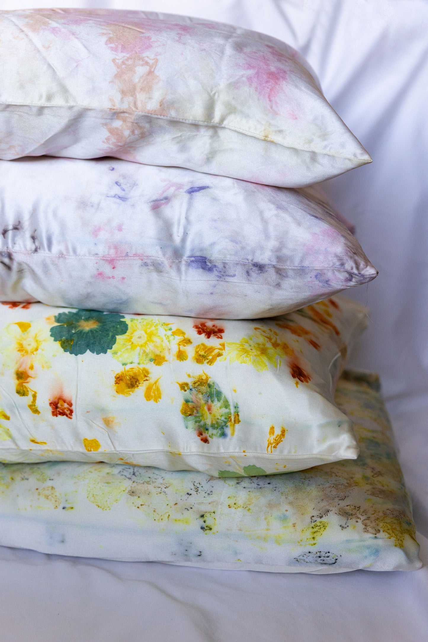 Plant-Dyed Silk Pillowcase - Rose Bloom