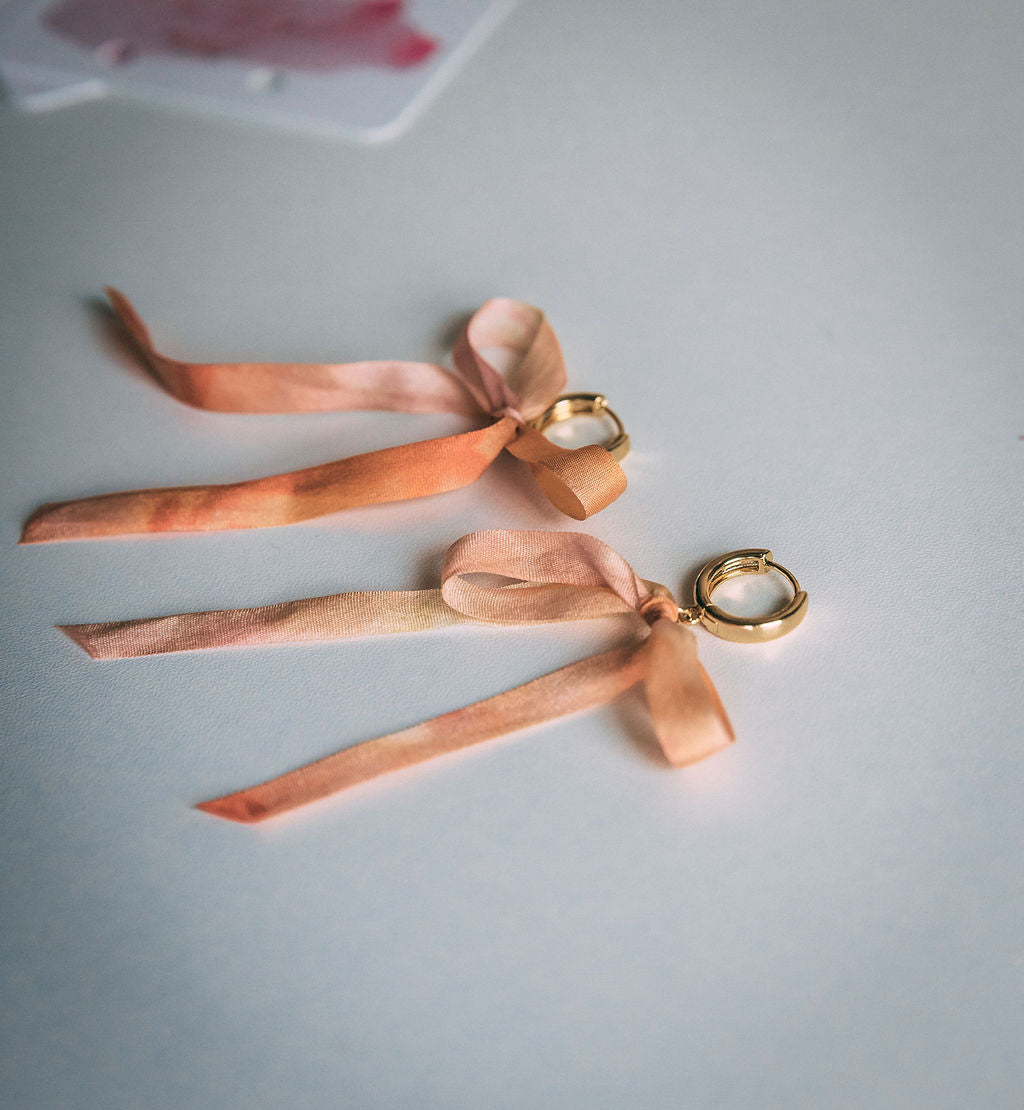Madder - Silk Ribbon Earrings
