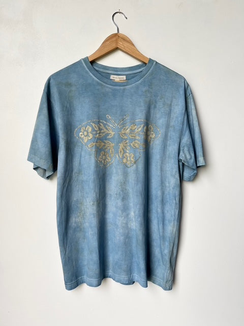 Indigo Dyed Butterfly Tee - Large