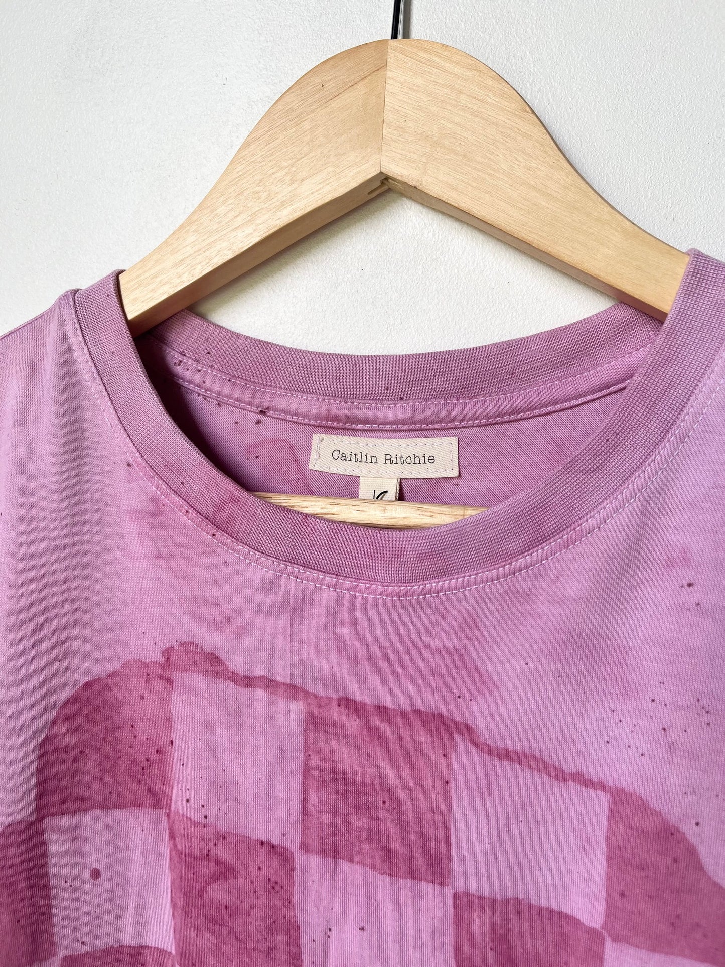 Lac Dyed Floral Checker Tee - Large