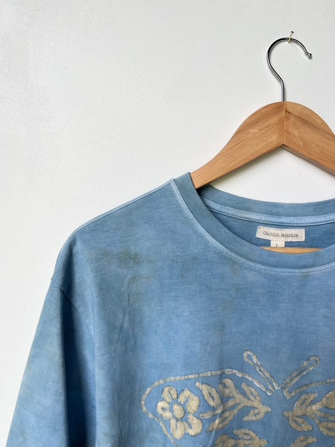 Indigo Dyed Butterfly Tee - Large