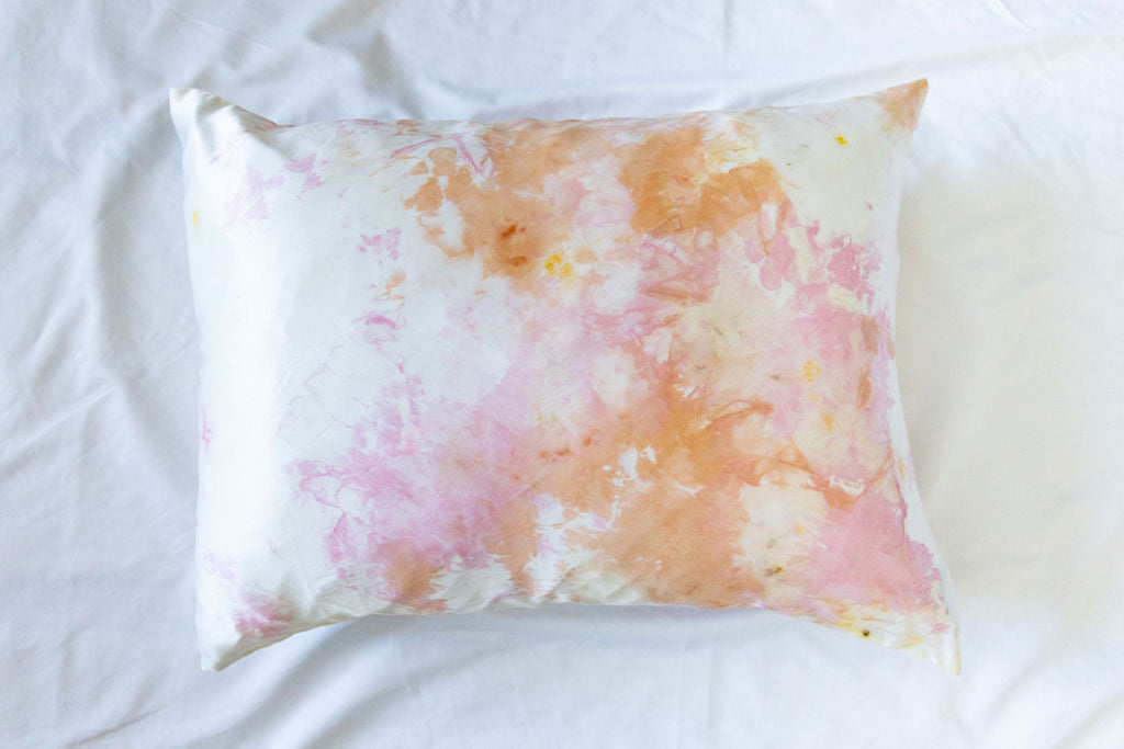 Plant-Dyed Silk Pillowcase - Desert Bloom