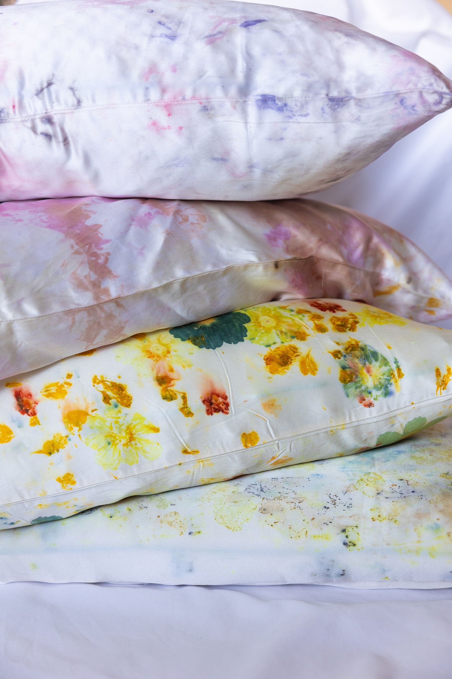 Plant-Dyed Silk Pillowcase - Orchid Bloom