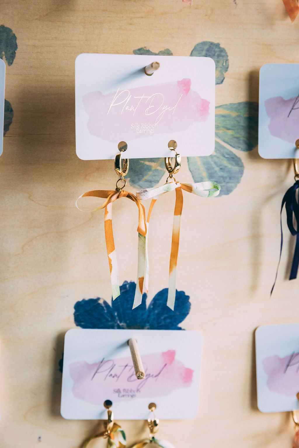 Cosmos +Coreopsis - Silk Ribbon Earrings