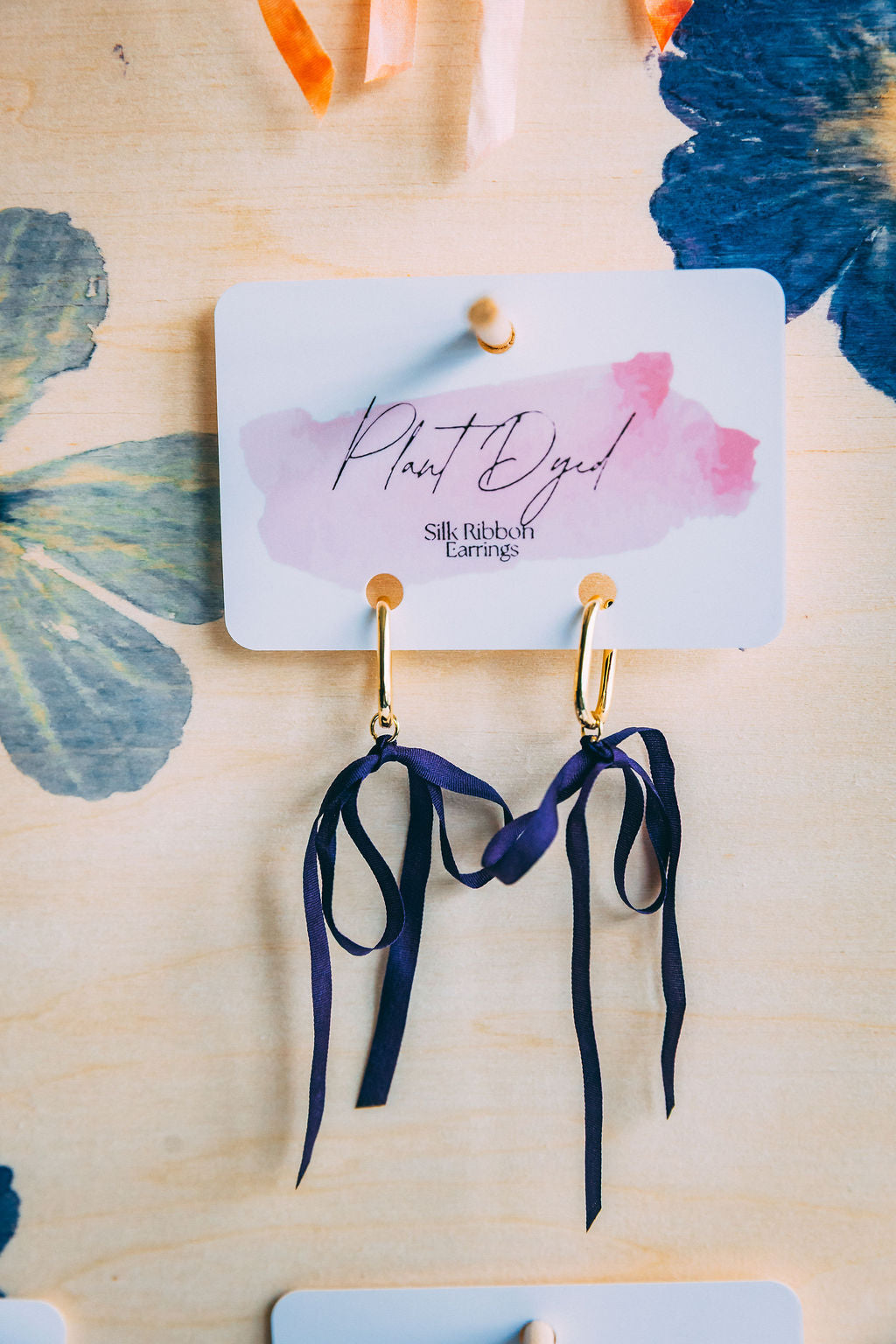 Logwood - Silk Ribbon Earrings