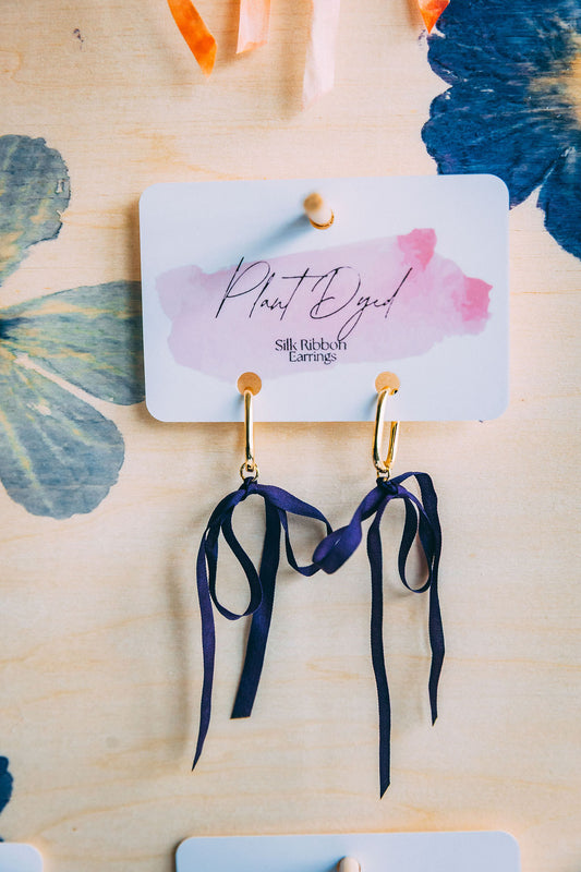 Logwood - Silk Ribbon Earrings