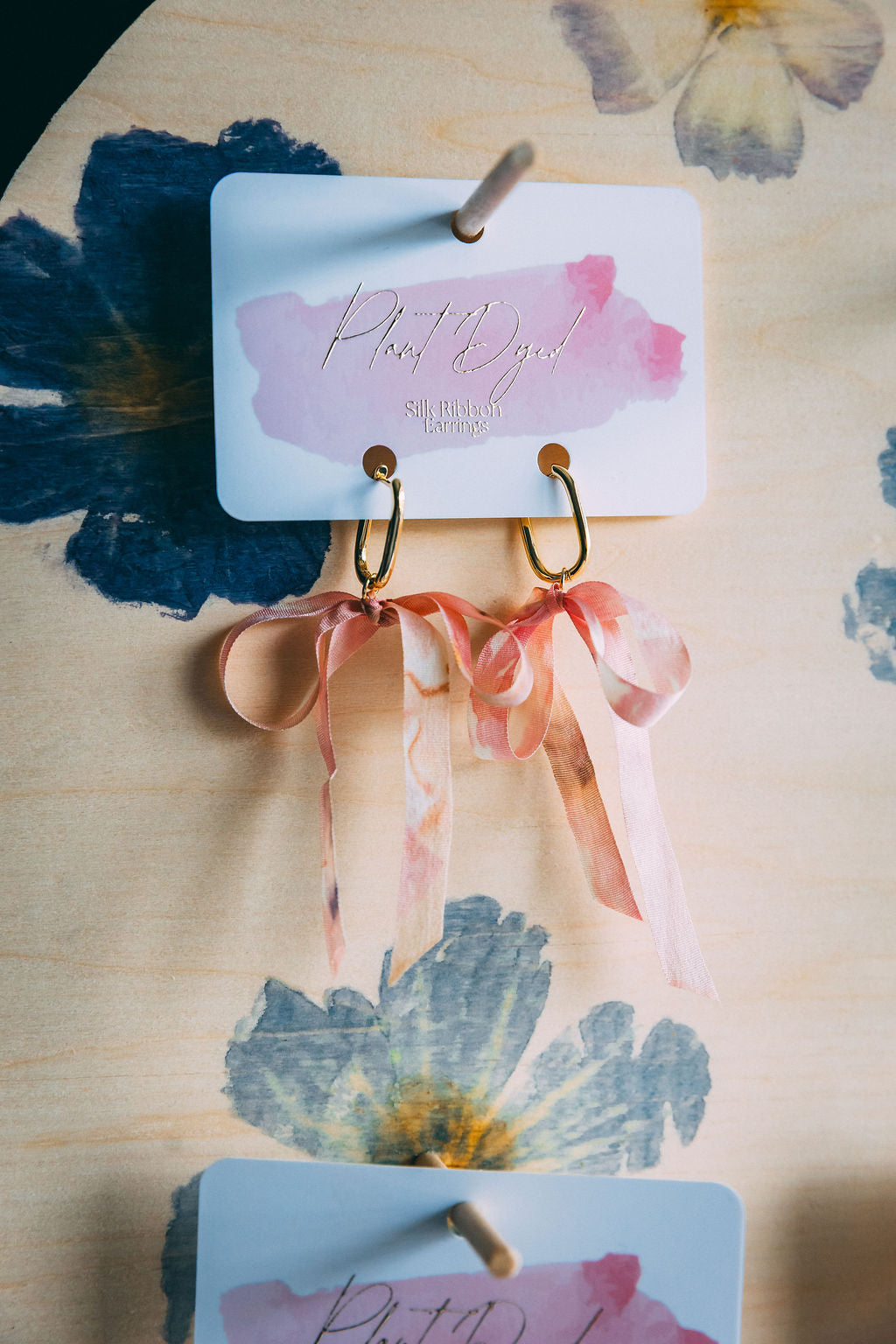 Madder + Eastern Brazilwood - Silk Ribbon Earrings