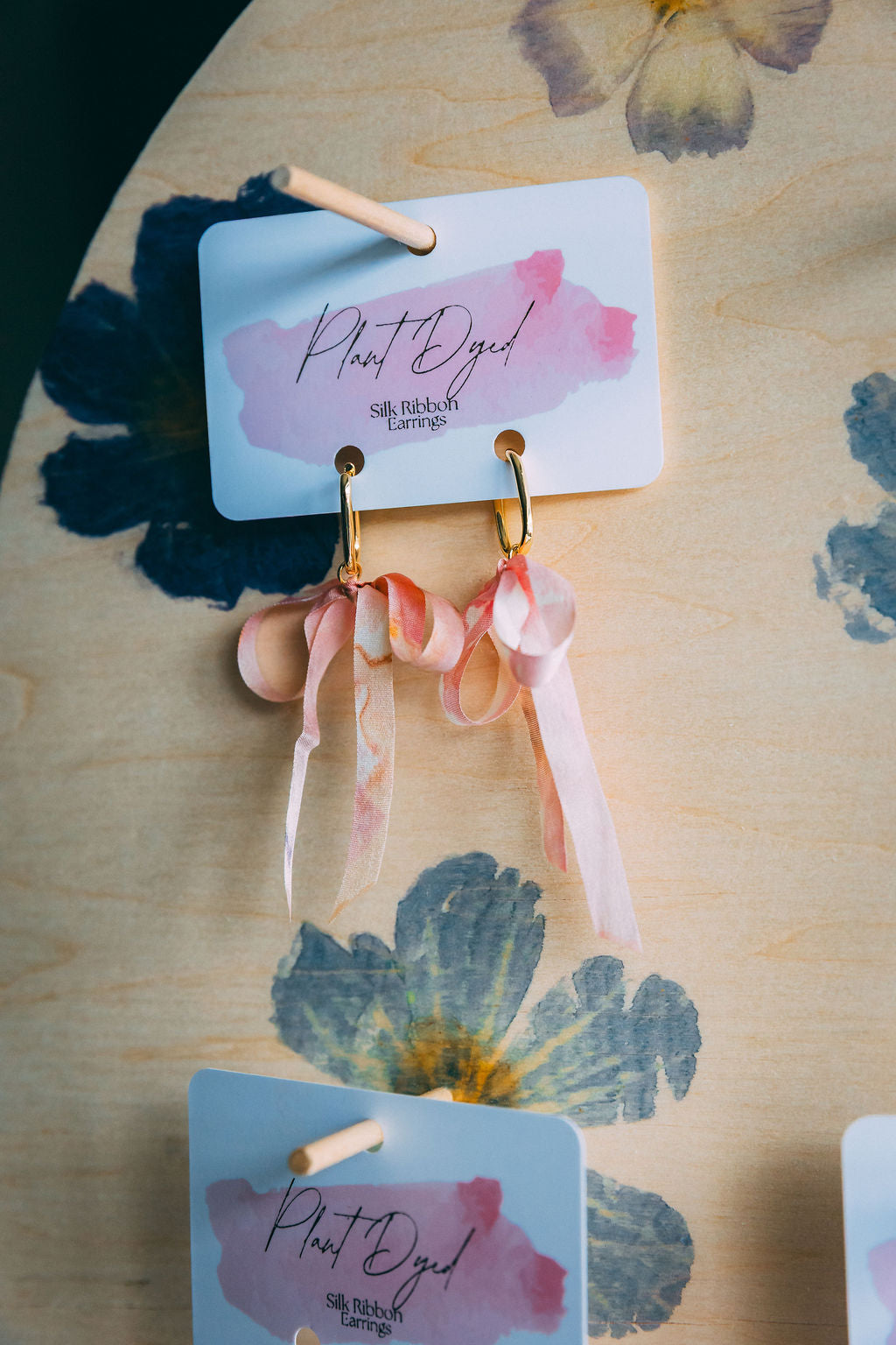 Madder + Eastern Brazilwood - Silk Ribbon Earrings
