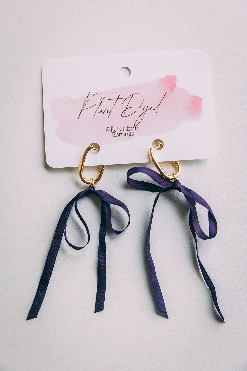 Logwood - Silk Ribbon Earrings