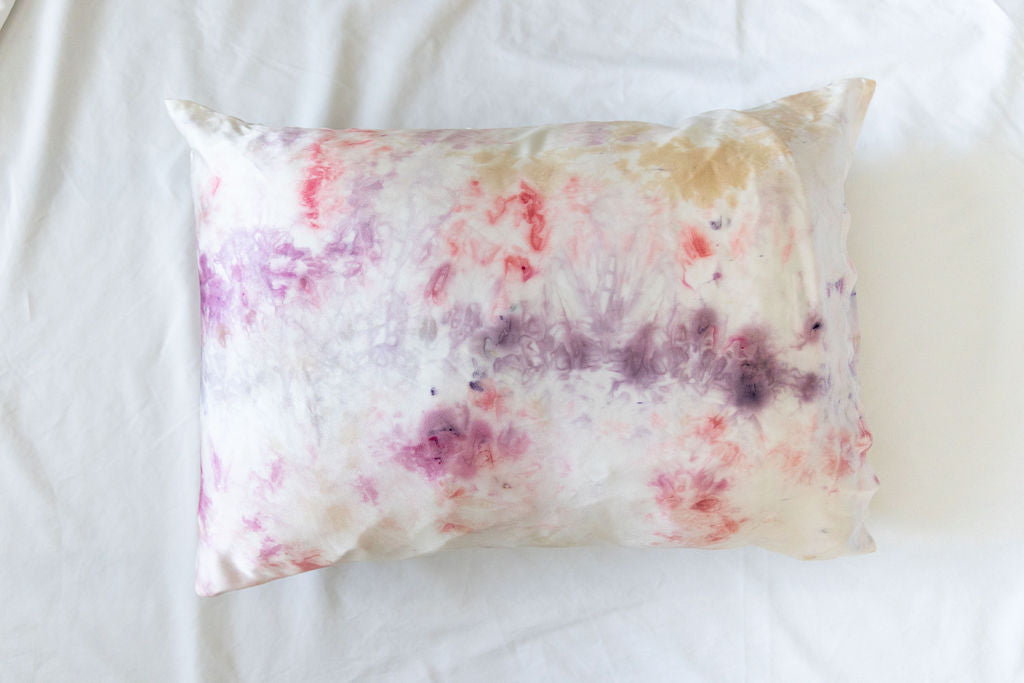 Plant-Dyed Silk Pillowcase - Orchid Bloom