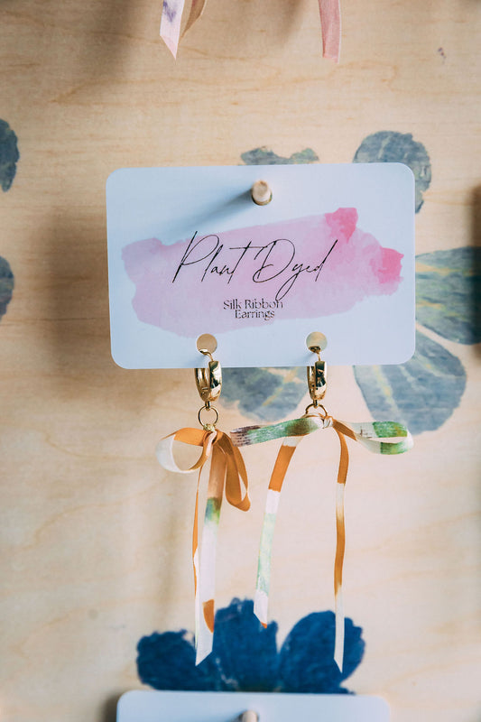 Cosmos +Coreopsis - Silk Ribbon Earrings